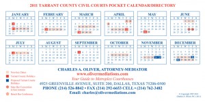 Tarrant County Courts Calendar 2011