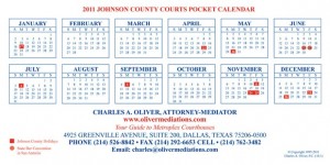 2011 Johnson County Courts Calendar